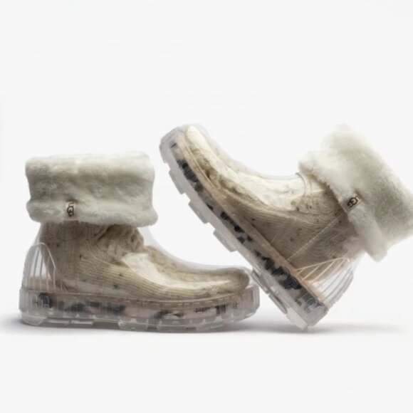 new UGG Clear Rain Boots removable lining sock Branded Platform Drizlita 6S3 - Picture 13 of 16